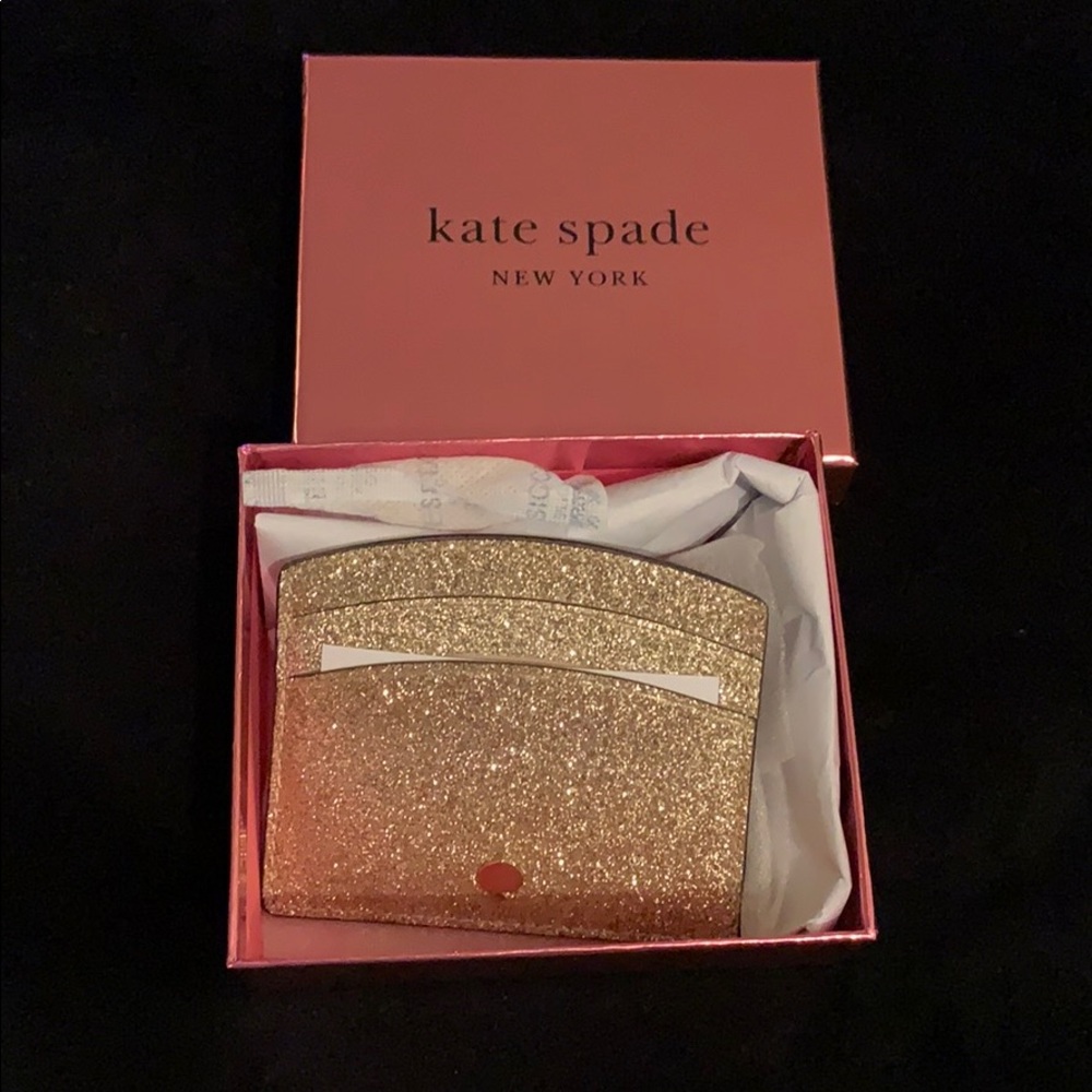 Gold Glitter Kate Spade Card Holder